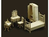 Woodcraft Poppenhuis meubels slaapkamer