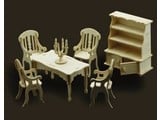 Woodcraft Poppenhuis meubels Eetkamer