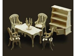 Woodcraft Poppenhuis meubels Eetkamer