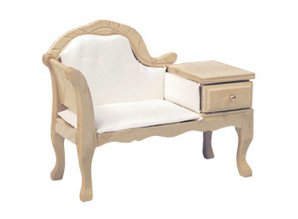 Euromini's Zitje met telefoonkastje, blankhout