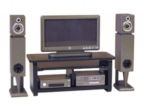 Euromini's TV-meubel, kompleet als afgebeeld