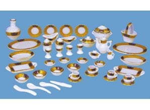 Euromini's Servies, 45-delig met gouden rand