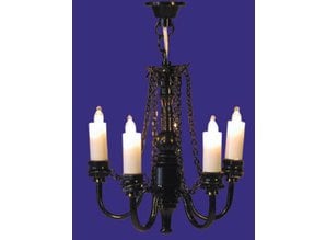 Euromini's Kroonluchter, 4-pits kaars zwart