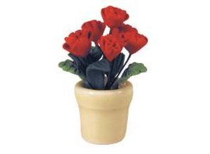 Euromini's Rode rozen in keramiek pot