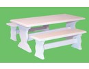 Euromini's Picknicktafel met 2 banken, wit