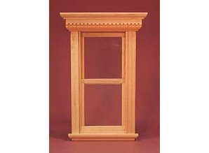 Euromini's Koloniaal schuifraam (werkend) EM5003 (WD) - € 4,75 Buitenmaat: 9,7(b) x 14,8(h)cm. Wandopening: 6,4(b) x 12,7(h)cm.